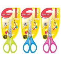 Maped Linkshandige Schaar met Ronde Punt + Cm-Verdeling RVS Assorti - thumbnail