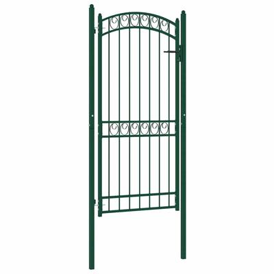 Poort met gebogen bovenkant 100x200 cm staal groen