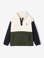 Fleece sweater voor jongens met lange mouwen groen - thumbnail