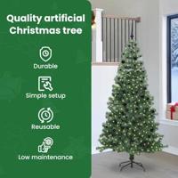 VidaXL Kerstboom met 300 led met standaard groen 240 cm pvc - thumbnail