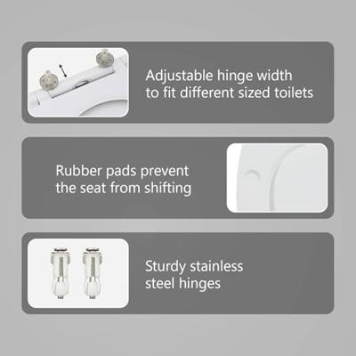 VidaXL Toiletzitting wit 47 x 37,5 x 3,8 cm duroplast VidaXL Toiletzitting wit 47 x 37,5 x 3,8 cm duroplast