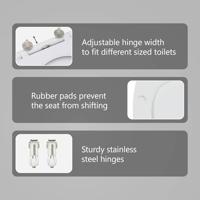 VidaXL Toiletzitting wit 47 x 37,5 x 3,8 cm duroplast - thumbnail