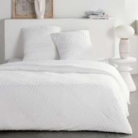 Beddenset - TODAY - Essential - 2 personen - 220 x 240 cm - Wit met golvend, getuft effect - thumbnail