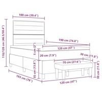 Boxspring bed met matras met hoofdeinde Zwart 120 x 190 cm Stof - thumbnail