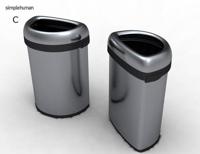 Simplehuman Afvalemmer Bullet Open Half Rond 60 liter (zilver) - thumbnail