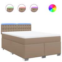 Boxspring met matras kunstleer cappuccinokleurig 160x200 cm - thumbnail