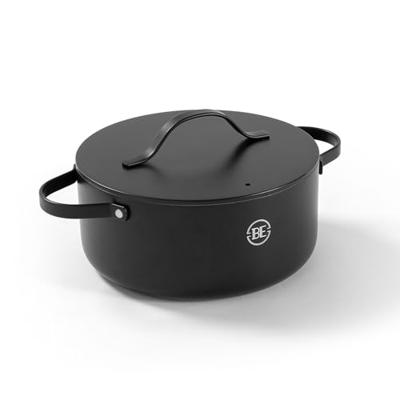BE Living Braadpan met deksel ø 24 cm - keramische anti-aanbaklaag - geschikt voor alle warmtebronnen - zwart