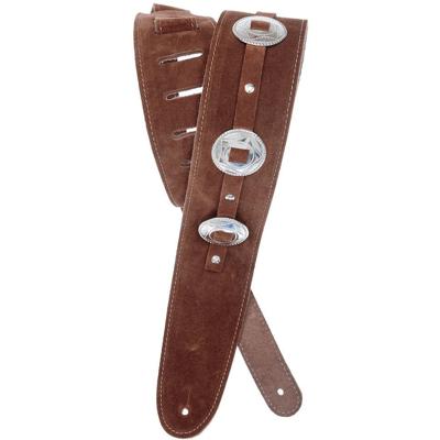 D'Addario 25SSC01 suède gitaarband met conchos bruin D'Addario 25SSC01 suède gitaarband met conchos bruin