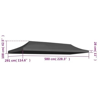 Partytentdak 3x6 m antraciet