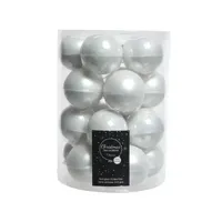 Kerstballen Glas Ø6cm Winter Wit 20st - thumbnail
