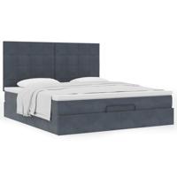 Ottoman bed met matrassen 180x200cm fluweel donkergrijs - thumbnail