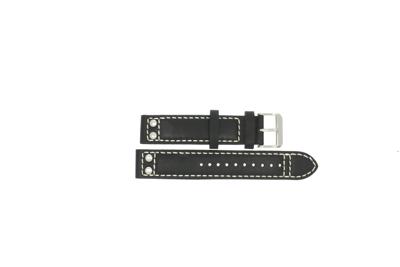 Horlogeband Seiko V176-0AG0 / SSC423P1 / L0F8012J0 Leder Zwart 20mm