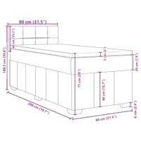 Boxspring met matras stof taupe 80x200 cm - thumbnail