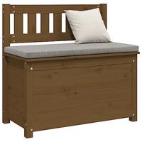 Bankje 80x41x77 cm massief grenenhout honingbruin - thumbnail