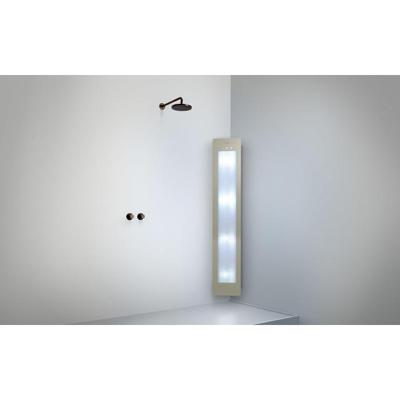 Sunshower Round Plus L infrarood + UV licht opbouw incl installatieset hoek 185x33x25cm full body Sand White L0600-L0106-SML0800