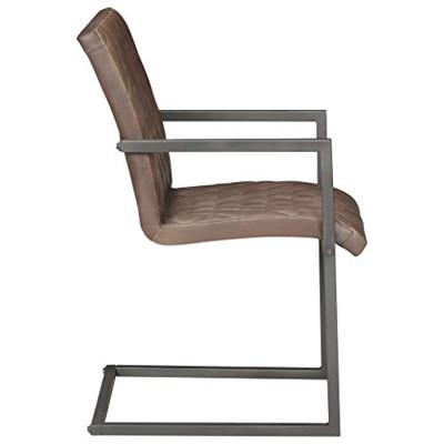 Eetkamerstoelen 2 st echt leer bruin - thumbnail
