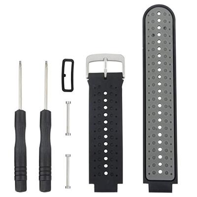 Tweekleurige siliconen sport polsband voor Garmin Forerunner 230/235/620/630/735XT (zwart grijs)