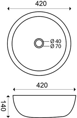 Saqu Nature Collection ronde waskom Ø42x14cm natuursteen grijs