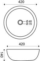 Saqu Nature Collection ronde waskom Ø42x14cm natuursteen grijs - thumbnail