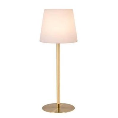 Lucide TYON - Oplaadbare Tafellamp Binnen/Buiten - Accu/Batterij - Ø 15 cm - LED Dimb. - 1x2W 2700K - IP65 - Mat Goud / Messing