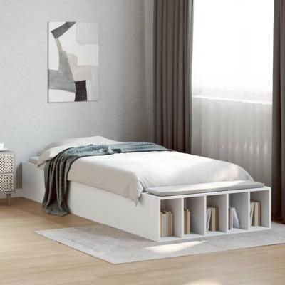 Bedframe bewerkt hout wit 90x190 cm