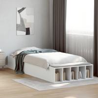 Bedframe bewerkt hout wit 90x190 cm - thumbnail