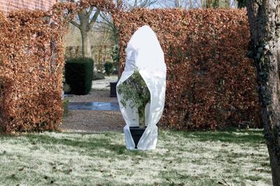 NATURE Winterafdekhoes met rits Ø250cm - Wit