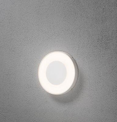 Wandlamp Konstsmide Carrara 7985-250 mat wit round 27cm remote control, vandalismebestendig glas