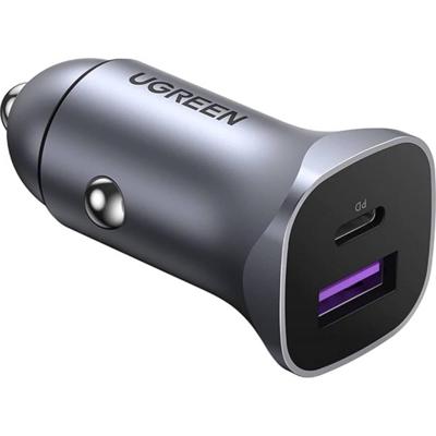 Autolader - UGREEN - 1 USB-C + 1 USB-A - 30W - Grijs