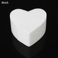 4-delige hartvormige prothese schuim bakken fondant taart zijde bloem praktijk schimmel hoogte: 10cm grootte: 4 inch - thumbnail