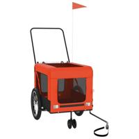 VidaXL Hondenfietstrailer oxford stof en ijzer oranje en zwart - thumbnail