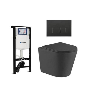 QeramiQ Dely Toiletset - 36.3x51.7cm - diepspoel - rimless - Inbouwreservoir met Geberit UP320 spoelmechanisme - softclose toiletzitting - mat zwarte bedieningsplaat - rechtehoekige knoppen - zwart mat SW1026253/SW1381697/SW706189/SW1000768 QeramiQ Dely Toiletset - 36.3x51.7cm - diepspoel - rimless - Inbouwreservoir met Geberit UP320 spoelmechanisme - softclose toiletzitting - mat zwarte bedieningsplaat - rechtehoekige knoppen - zwart mat SW1026253/SW1381697/SW706189/SW1000768