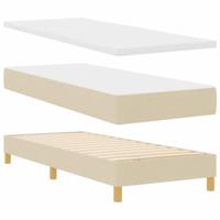 Boxspringbed met matras creme 90x200 cm stof Crème 80 x 200 cm - thumbnail