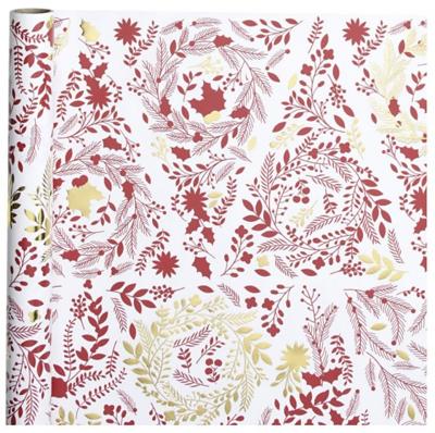Creativ Company Inpakpapier, kerstbomen, b: 50 cm, 80 gr, goud, rood, wit, 3 m/ 1 rol