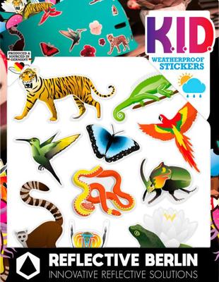 REFLECTIVE BERLIN reflex-stickers "k.i.d." ref.sticker re.berlin kid jungle