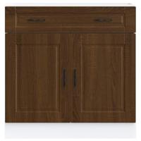 Keuken onderkast "Porto" bewerkt hout bruin eikenkleur - thumbnail