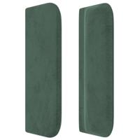 Hoofdbord met randen 83x16x78/88 cm fluweel donkergroen - thumbnail