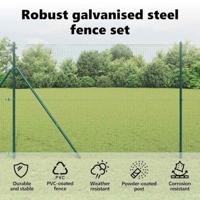 VidaXL Afrasteringspaal groen 10 x 1,6 m (25 x 25 mm gaas) - thumbnail