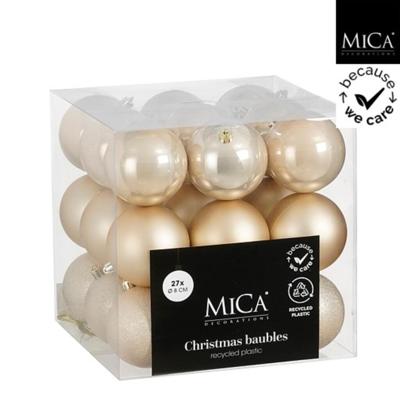 Mica Decorations Kerstballen Onbreekbaar 8 cm 27 Stuks Crème