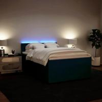 Boxspring met matras fluweel blauw 140x200 cm - thumbnail