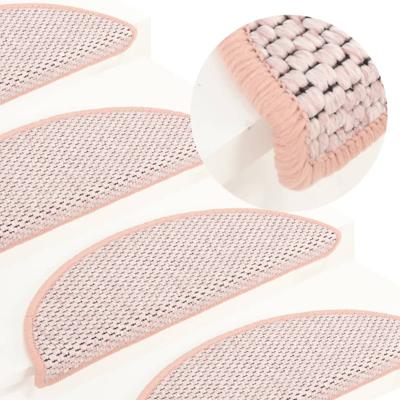 VidaXL Trapmatten zelfklevend 15 st sisal-look 65x21x4 cm roze