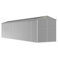 Tuinschuur 191x810x198 cm gegalvaniseerd staal lichtgrijs - thumbnail