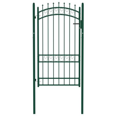 VidaXL Poort met speerpunten 100x175 cm staal groen