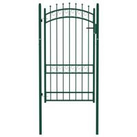 VidaXL Poort met speerpunten 100x175 cm staal groen - thumbnail