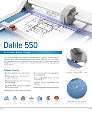 Dahle 550 Rolsnijmachine A4 Aantal paginas A4 80 g/m² (max): 20 vel