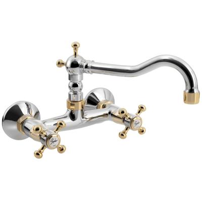 Wastafelkraan Muurbevestiging Mengkraan Hoog Sapho Antea Chroom/Goud Wastafelkraan Muurbevestiging Mengkraan Hoog Sapho Antea Chroom/Goud