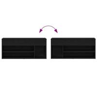 Schoenenbank 102x30,5x45 cm spaanplaat zwart eikenkleurig - thumbnail