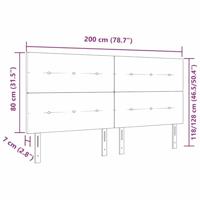 Hoofdbord met hoofdeinde Zwart 200 cm Stof - thumbnail