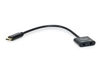 Equip 133469 audio kabel 0,15 m USB C 2 x 3.5mm Zwart - thumbnail