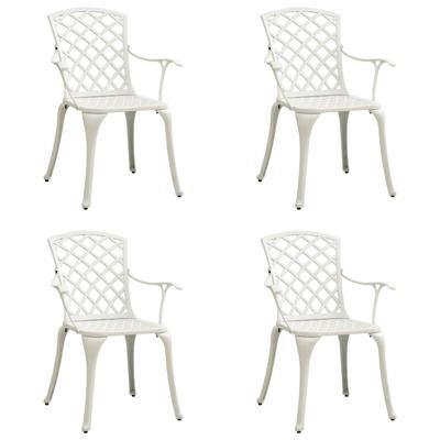 VidaXL Tuinstoelen 4 st gietaluminium wit